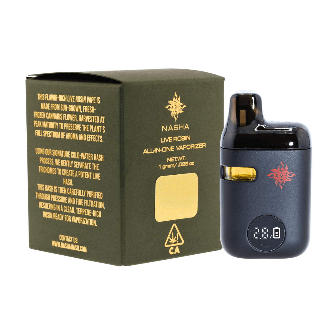 Nasha All-In-One Live Rosin Vape 1g Hybrid Nectarine Jelly
