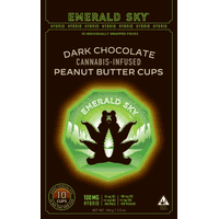 Emerald Sky Peanut Butter Cups 10ct 100mg Hybrid Dark Chocolate 10ct
