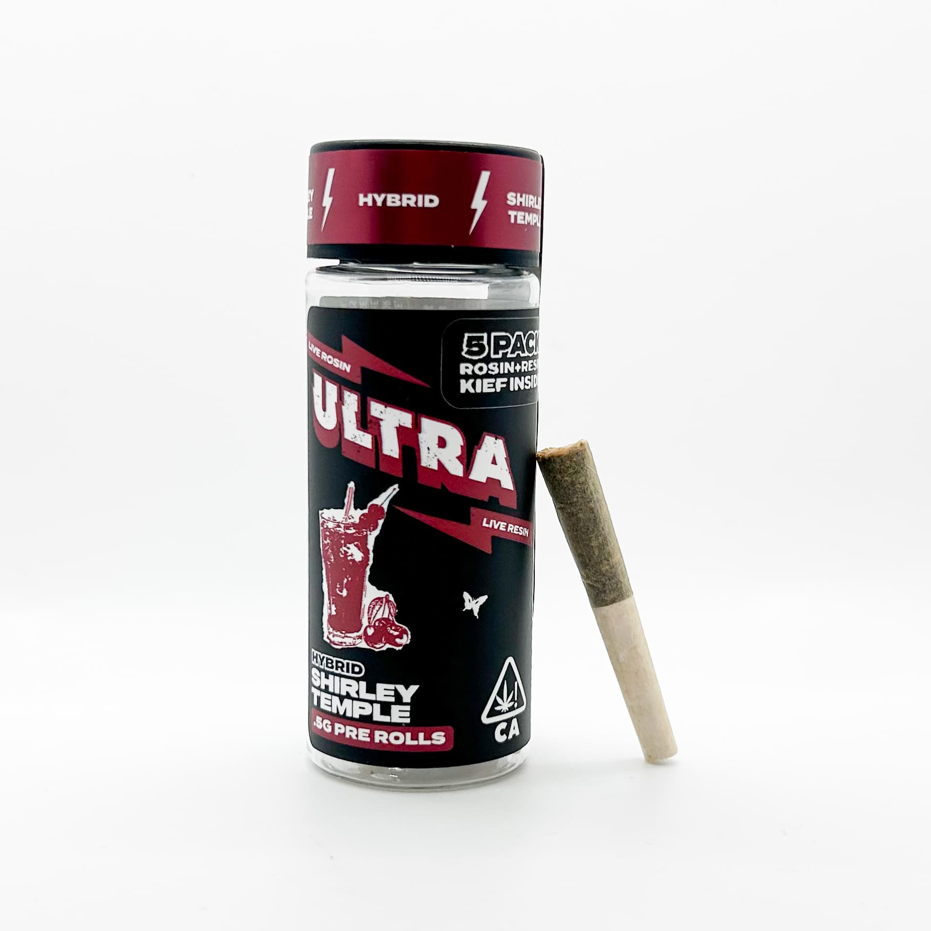 Ultra Live Rosin and Live Resin Preroll 5pk .5g Hybrid Shirley Temple