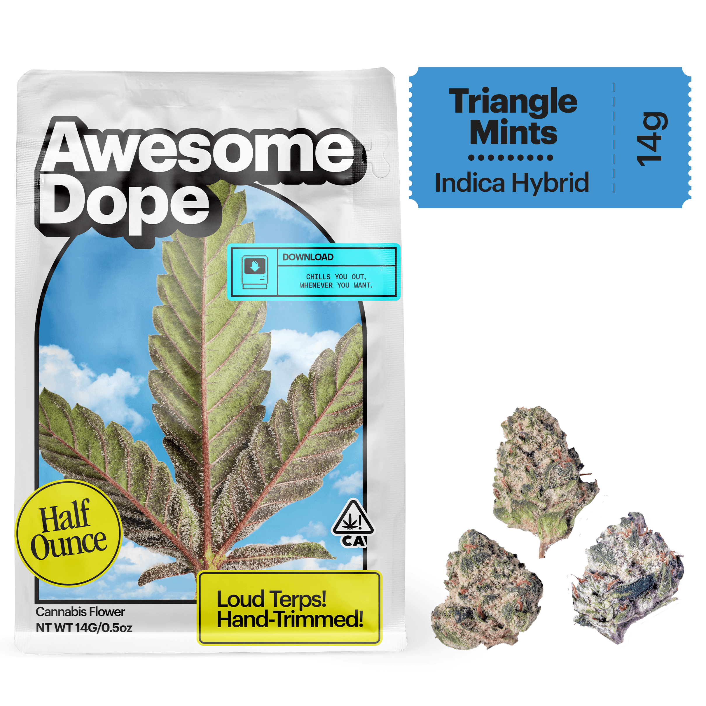 Awesome Dope Smalls Flower 14g Indica Hybrid Triangle Mints