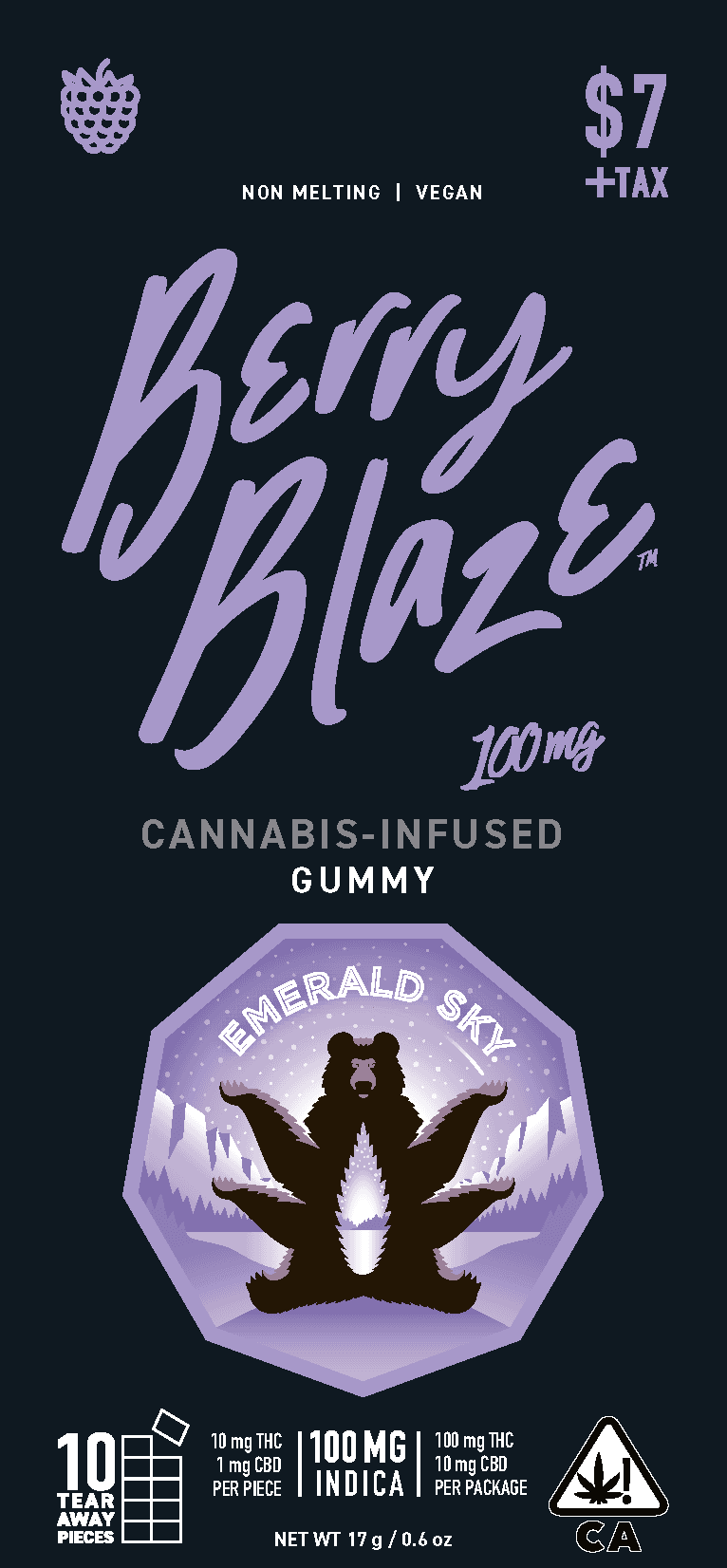 Emerald Sky Gummies 1ct 100mg Indica Berry Blaze 48pk