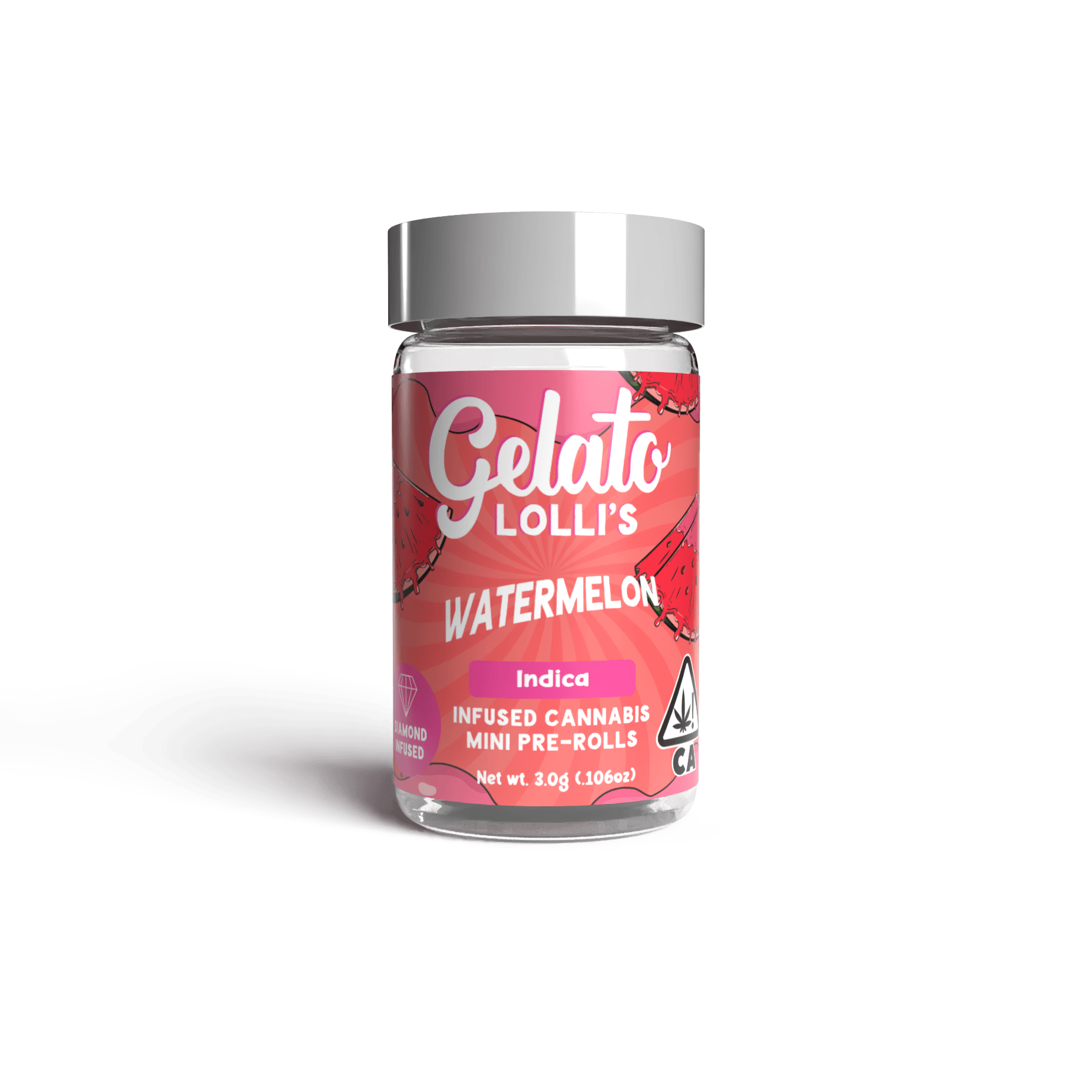 Gelato Lolli's 5pk Infused Mini Preroll .6g Indica Watermelon