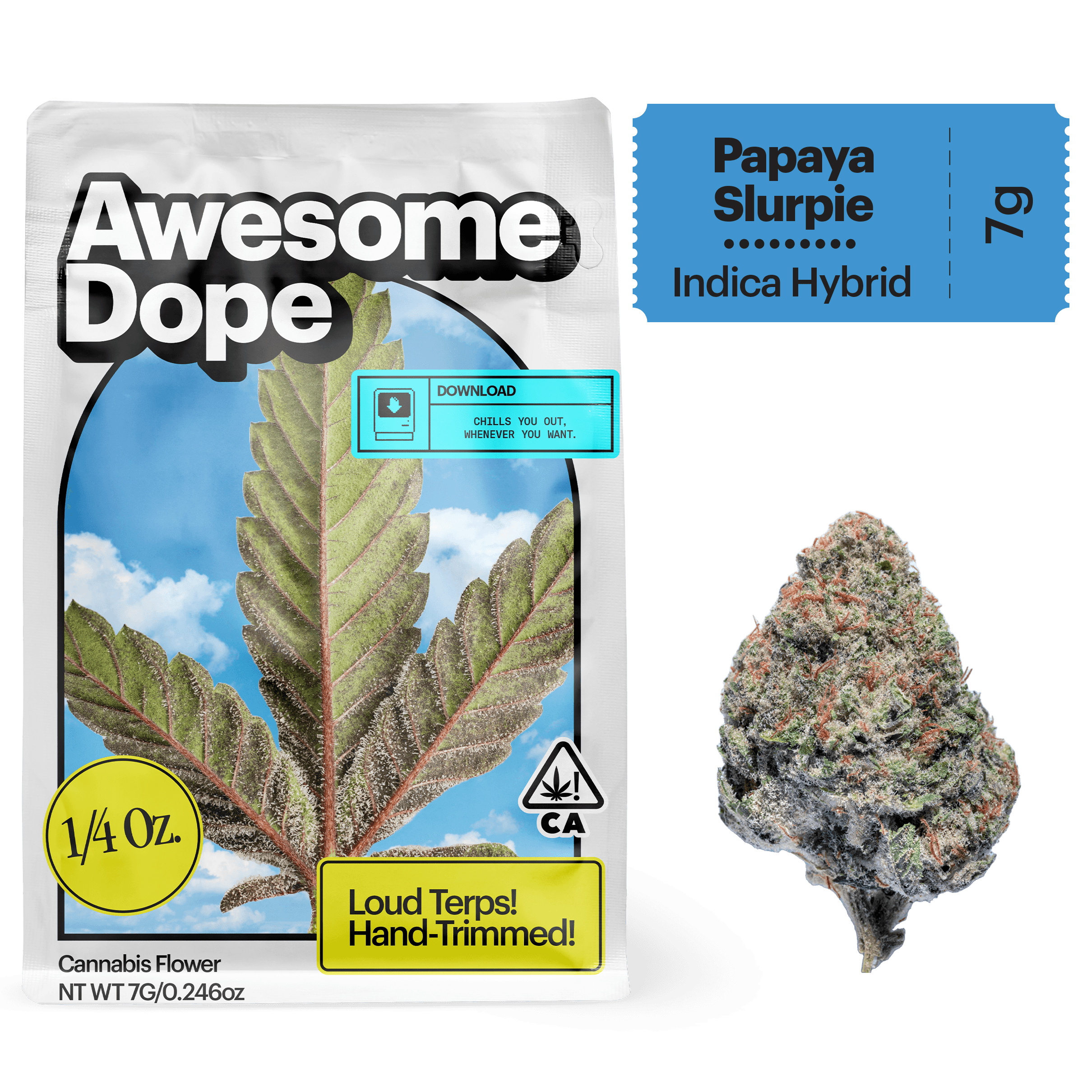 Awesome Dope Flower 7g Indica Hybrid Papaya Slurpie