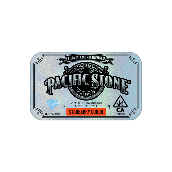 Pacific Stone Diamond Infused Prerolls 0.5g Sativa Starberry Cough 7-Pack 3.5g