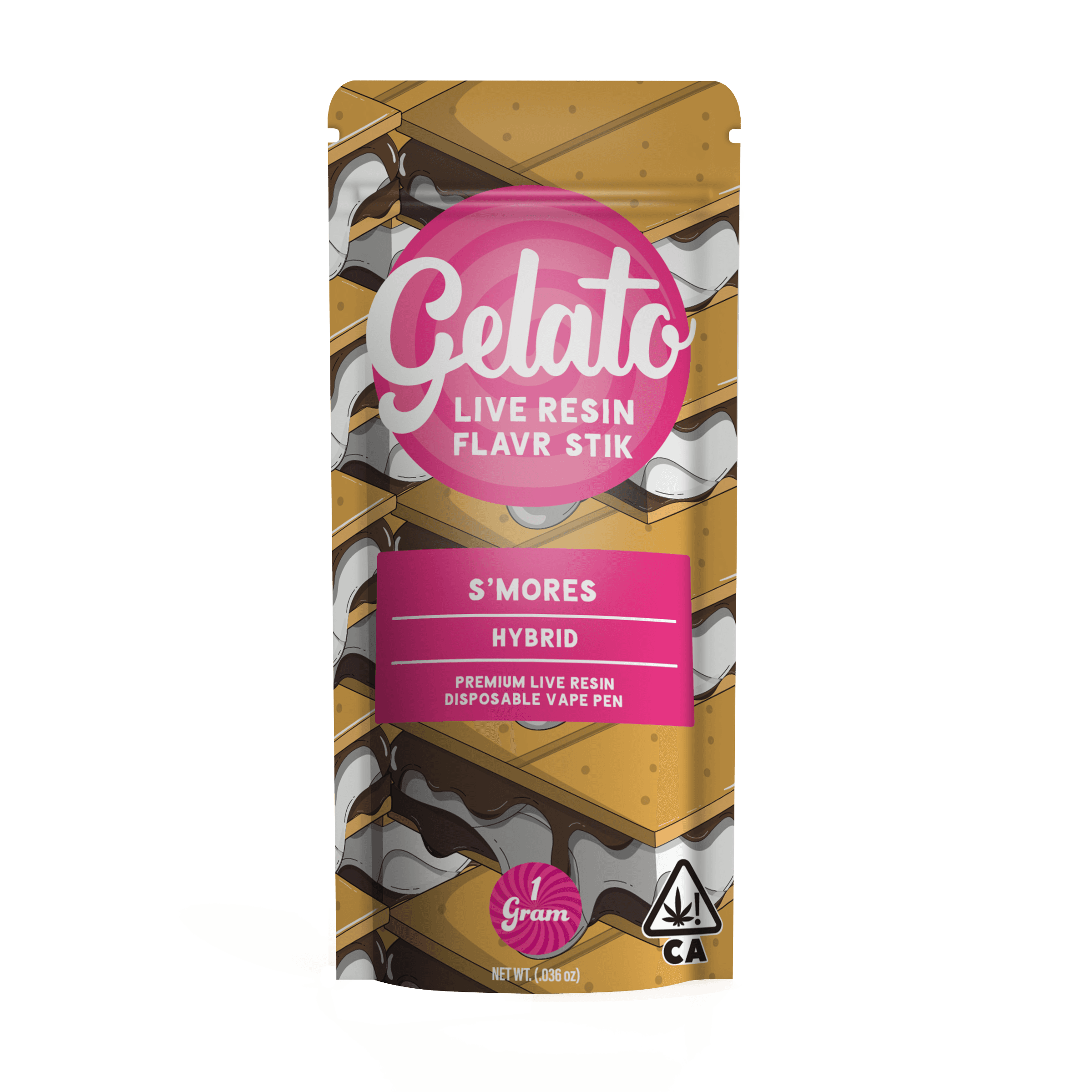 Gelato Live Resin All-In-One 1g Hybrid S'mores 10pk