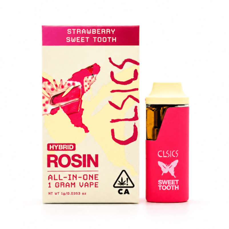 CLSICS Live Rosin All-In-One Cartridge 1g Hybrid Strawberry Sweet Tooth