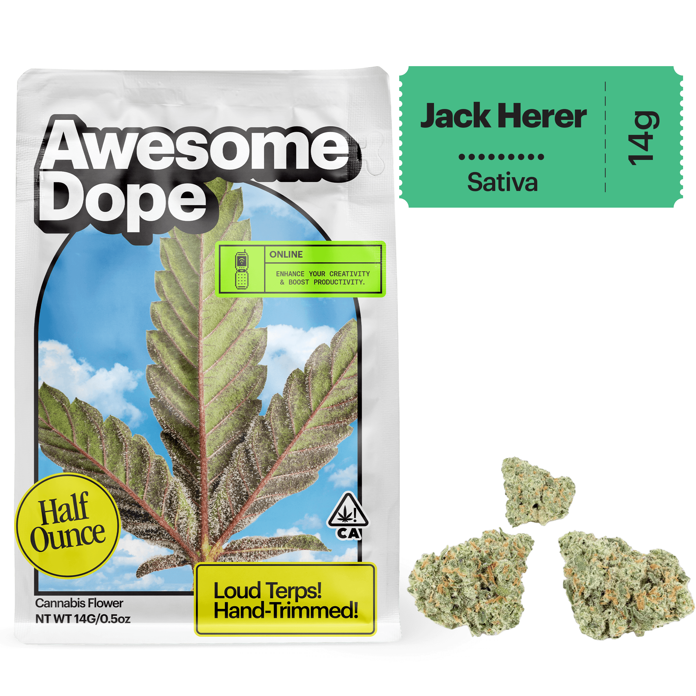 Awesome Dope Smalls Flower 14g Sativa Jack Herer
