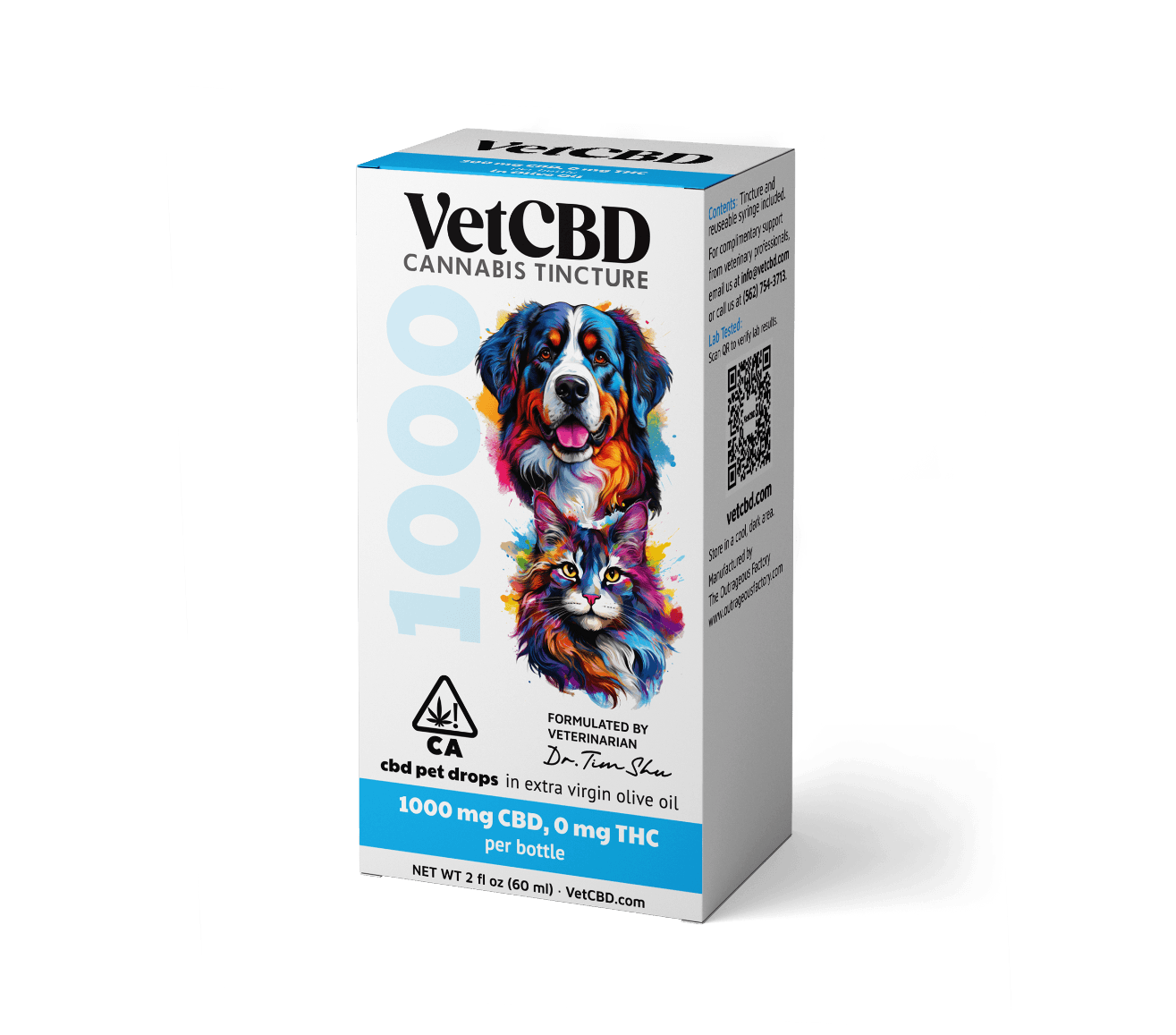VetCBD Cannabis Tincture 1000mg Unflavored 2oz