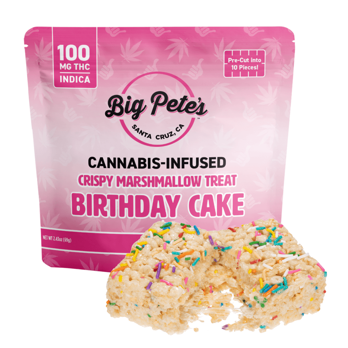 Big Pete's Birthday Cake Crispy Marshmallow Treat Indica 100mg