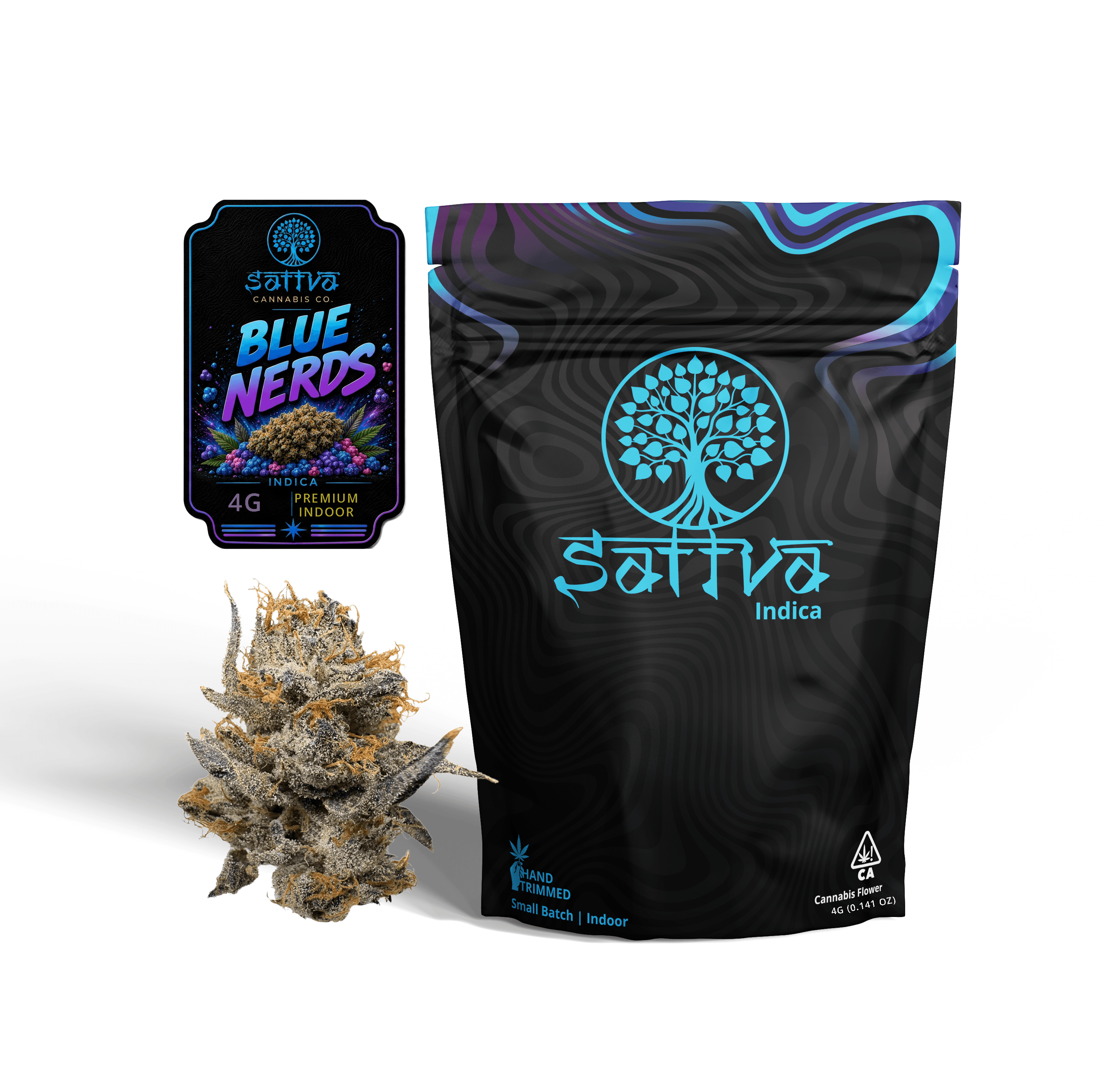 Sattva Cannabis Flower 4g Indica Blue Nerdz