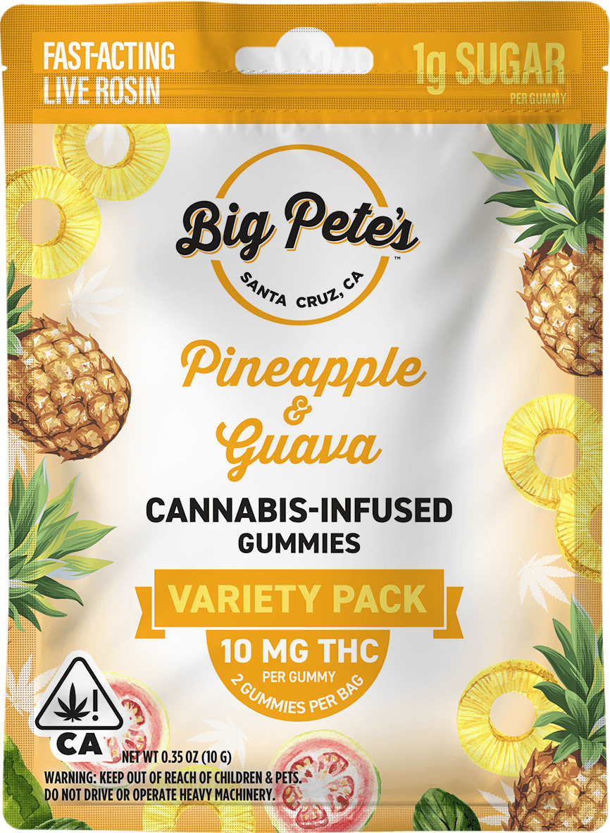 Big Pete's Gummies Rosin Fast-Acting Sativa Pineapple & Guava 20mg 2pk