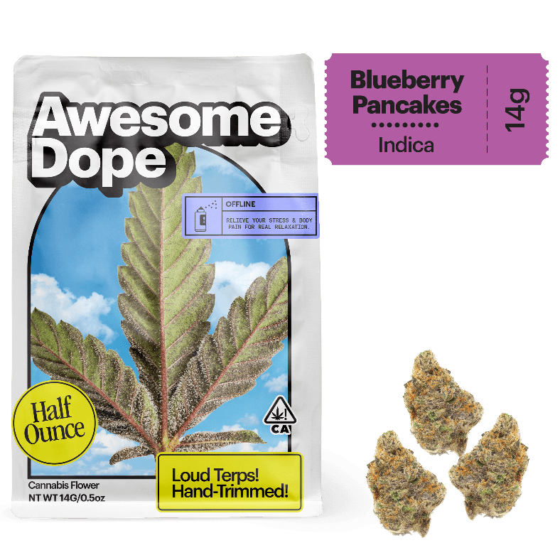 Awesome Dope Smalls Flower 14g Indica Blueberry Pancakes