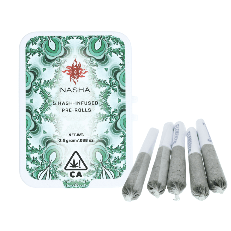 Nasha Hash Infused Preroll 5pk Indica Papaya x Strawberry Pop