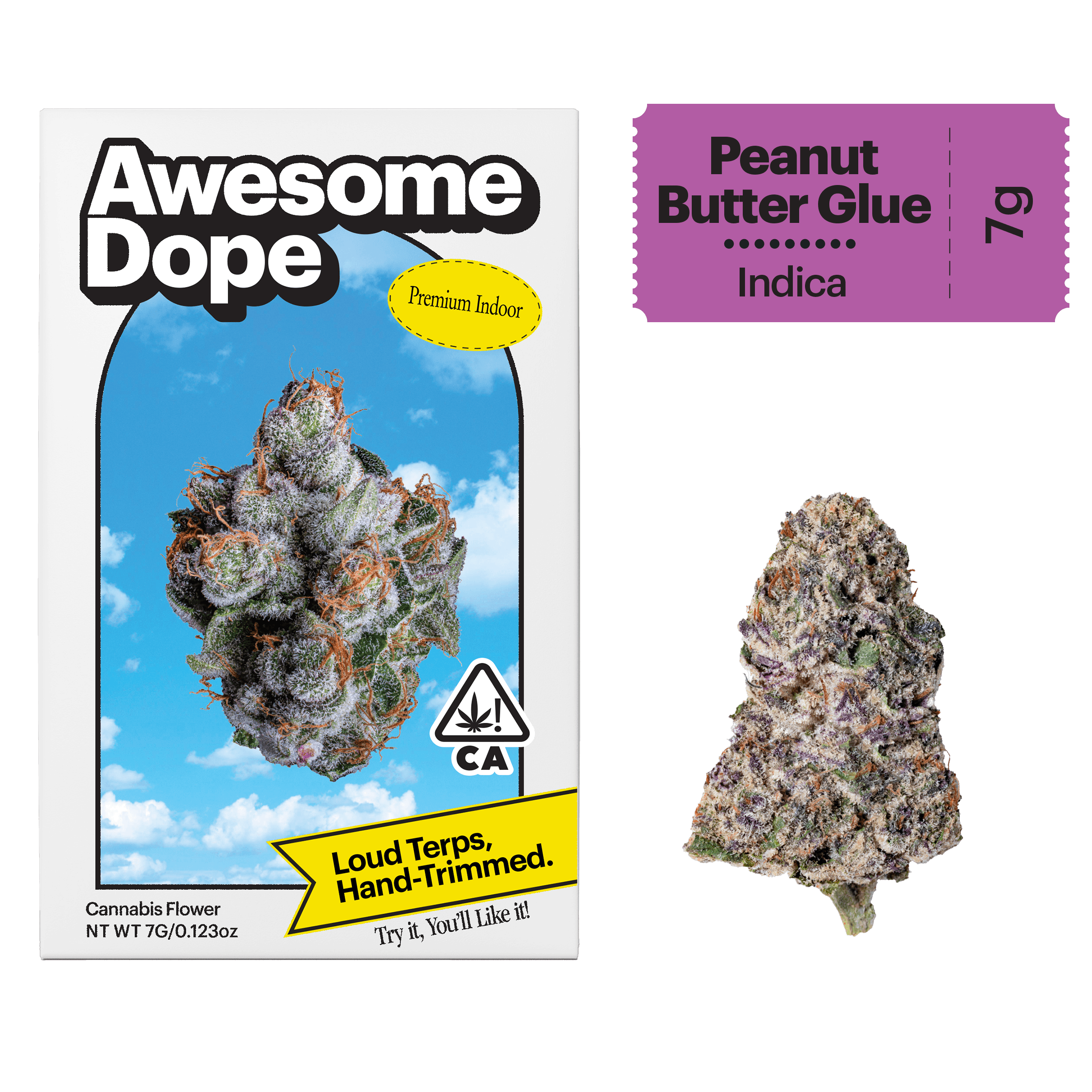 Awesome Dope Indoor Flower 7g Indica Peanut Butter Glue