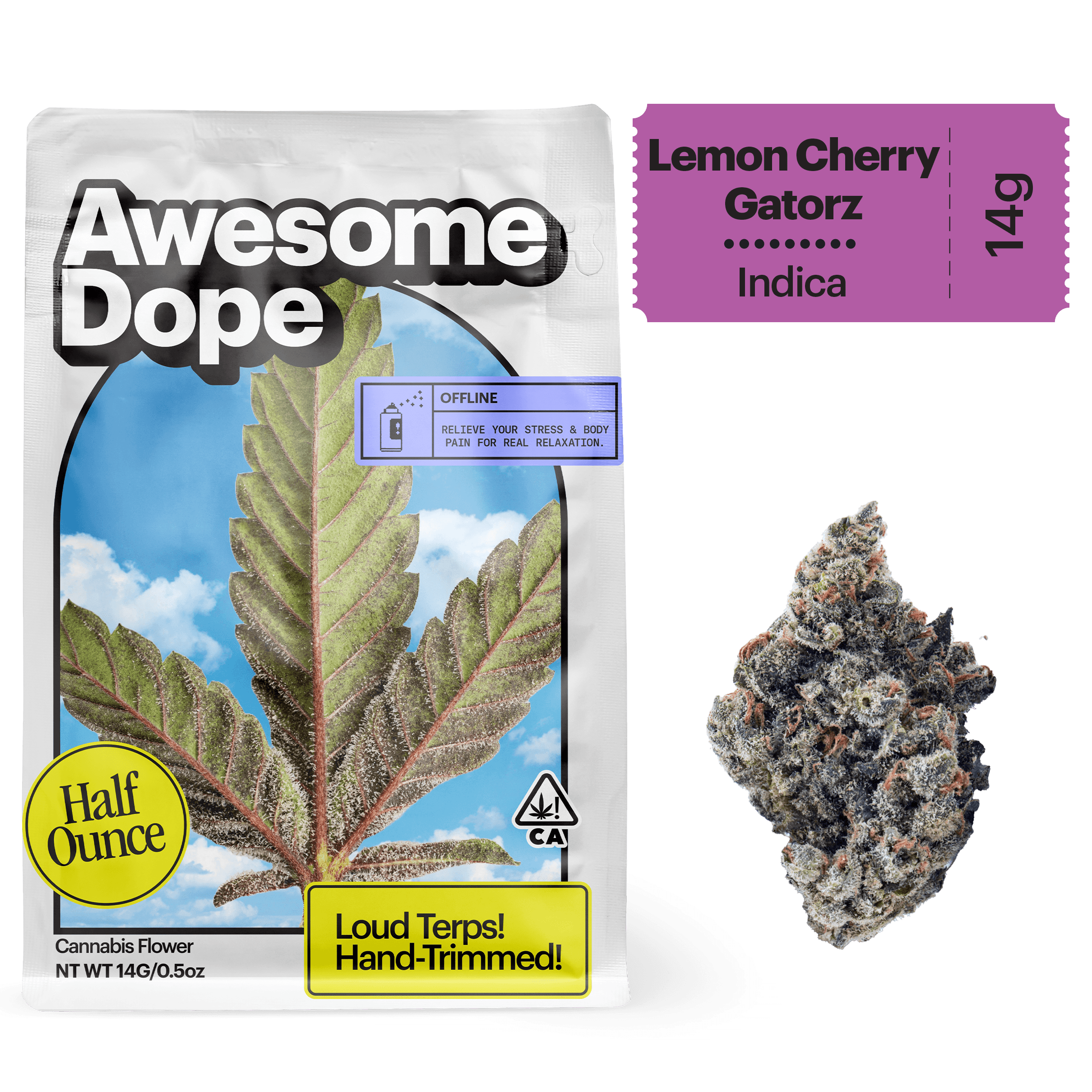 Awesome Dope Flower 14g Indica Lemon Cherry Gatorz