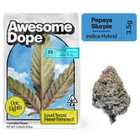 Awesome Dope Flower 3.5g Indica Hybrid Papaya Slurpie