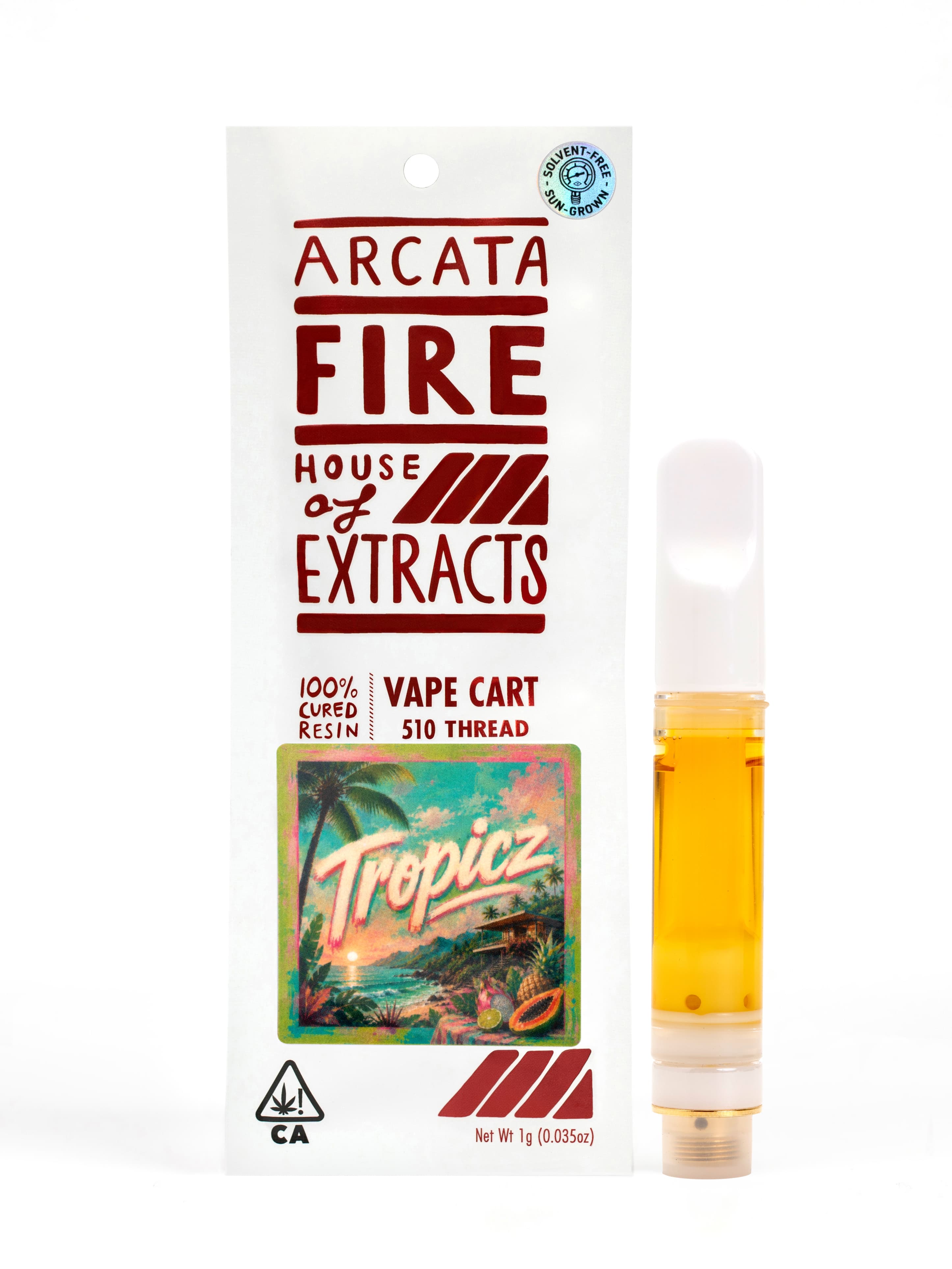 Arcata Fire 100% Cured Resin Cartridge 1g Sativa Tropicz