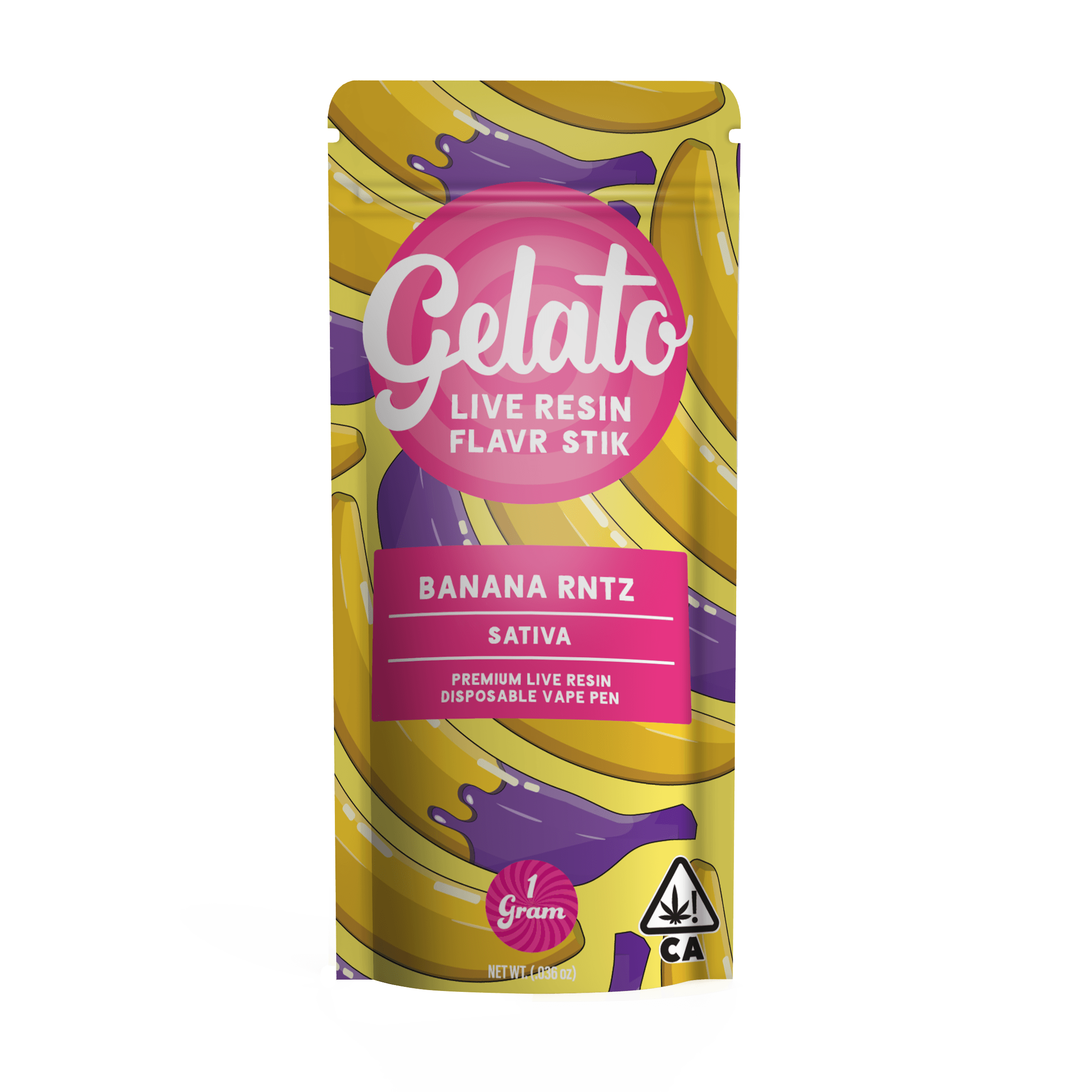 Gelato Live Resin All-In-One 1g Sativa Banana Rntz 10pk