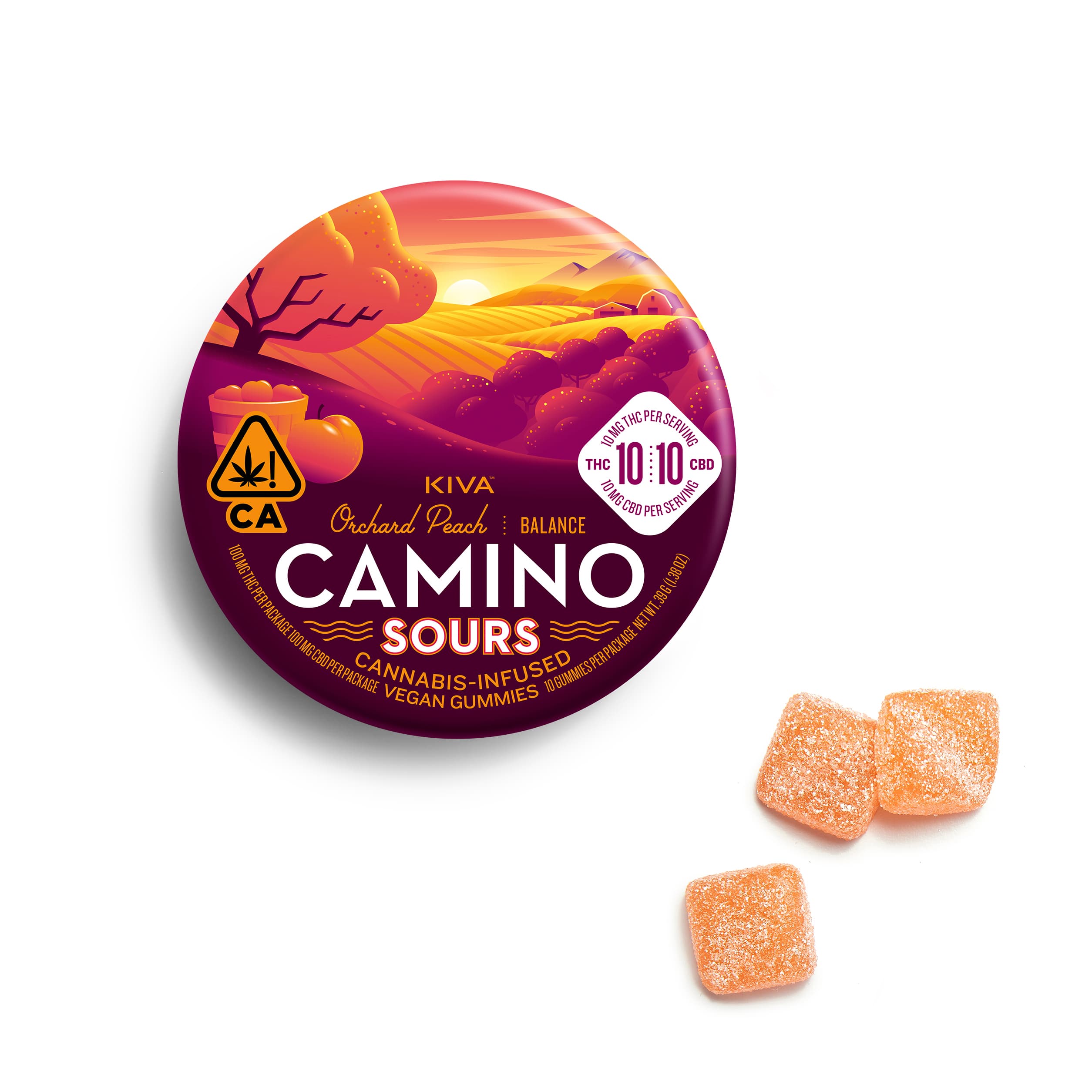 Camino Sours Orchard Peach 1:1 (100mg/10ct)