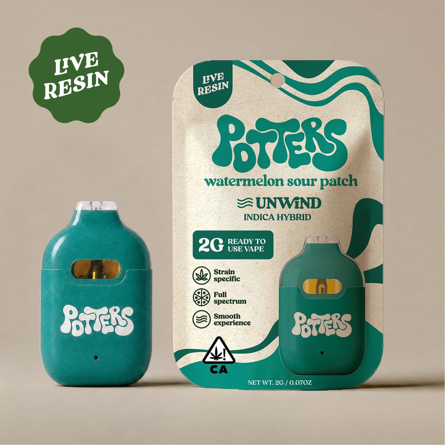 Potters Live Resin All-In-One 2g Watermelon Sour Patch (Med)