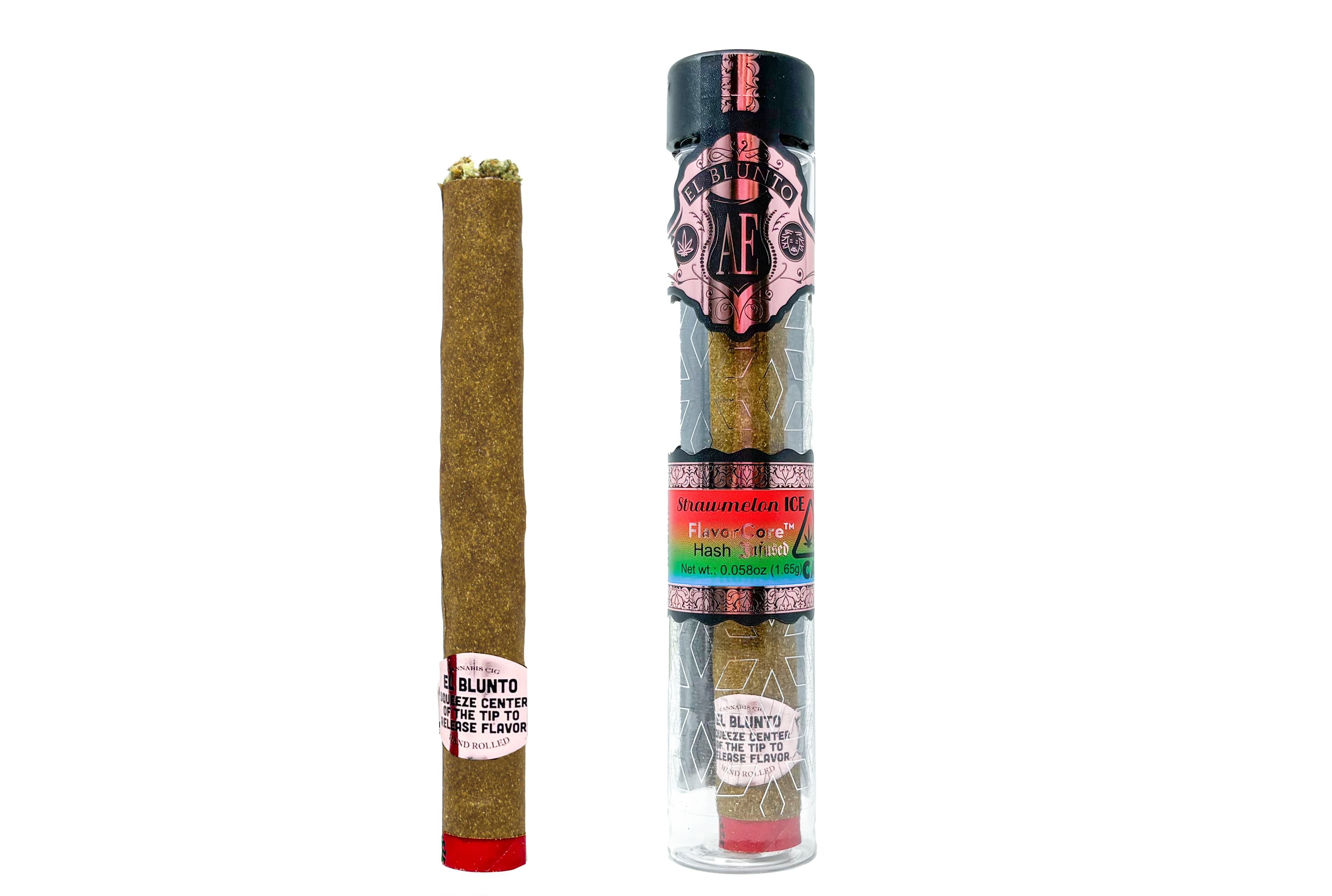 El Blunto FlavorCore Rose Gold Hash Blunt 1.65g Hybrid Strawmelon Ice