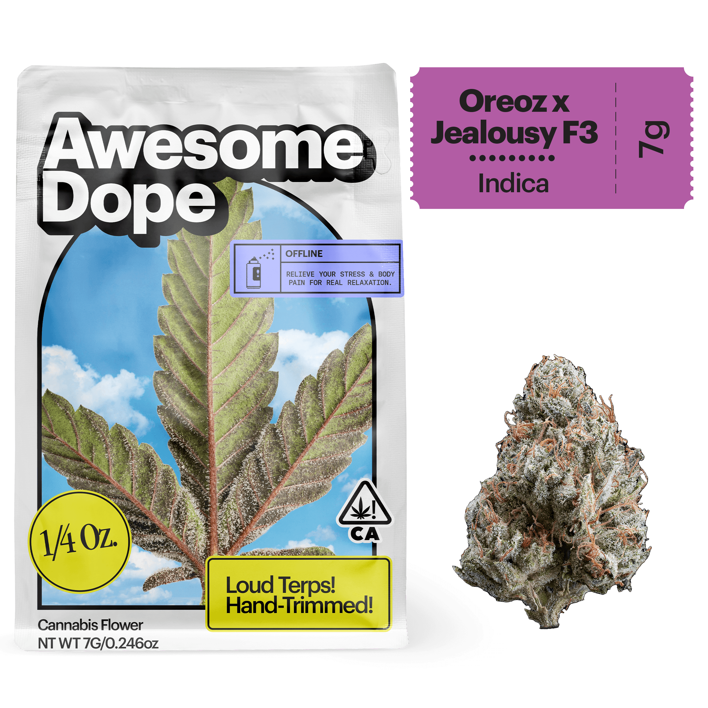 Awesome Dope Flower 7g Indica Oreoz x Jealousy F3