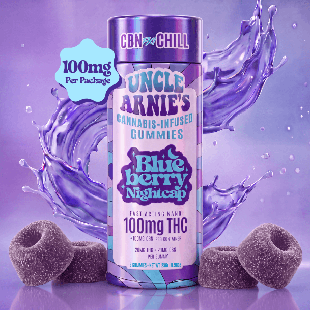 Uncle Arnie's Gummies THC/CBN Indica Blueberry Nightcap (100mg/5ct)