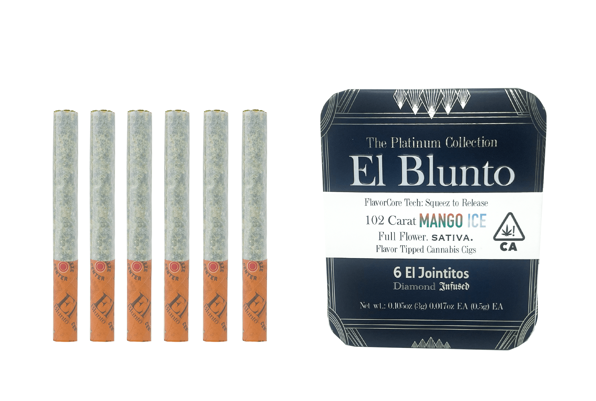 El Blunto FlavorCore Diamond Jointito .5g Sativa 102 Carat Mango Ice 6pk 3g