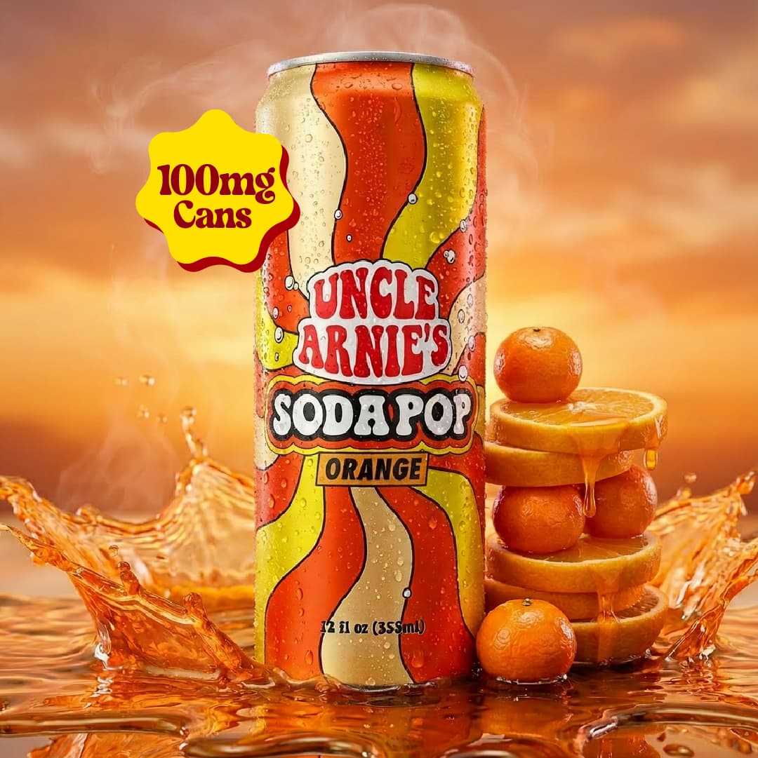 Uncle Arnie's Beverage 12oz Orange Soda 100mg 12pk