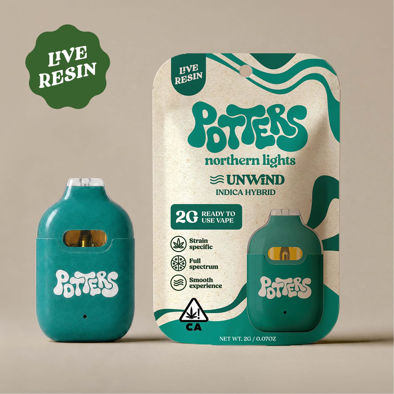Potters Live Resin All-In-One 2g Northern Lights (Med)