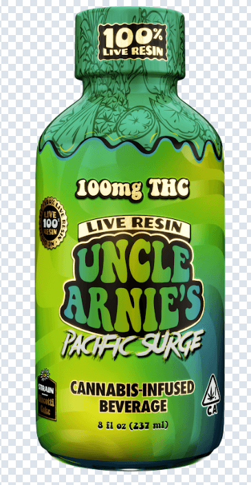 Uncle Arnie's Beverage 8oz 100% Live Resin Pacific Surge 100mg