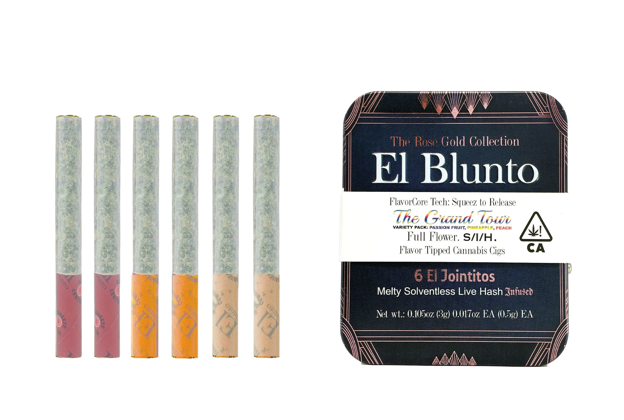 El Blunto FlavorCore Variety Hash Jointito .5g The Grand Tour 6pk 3g