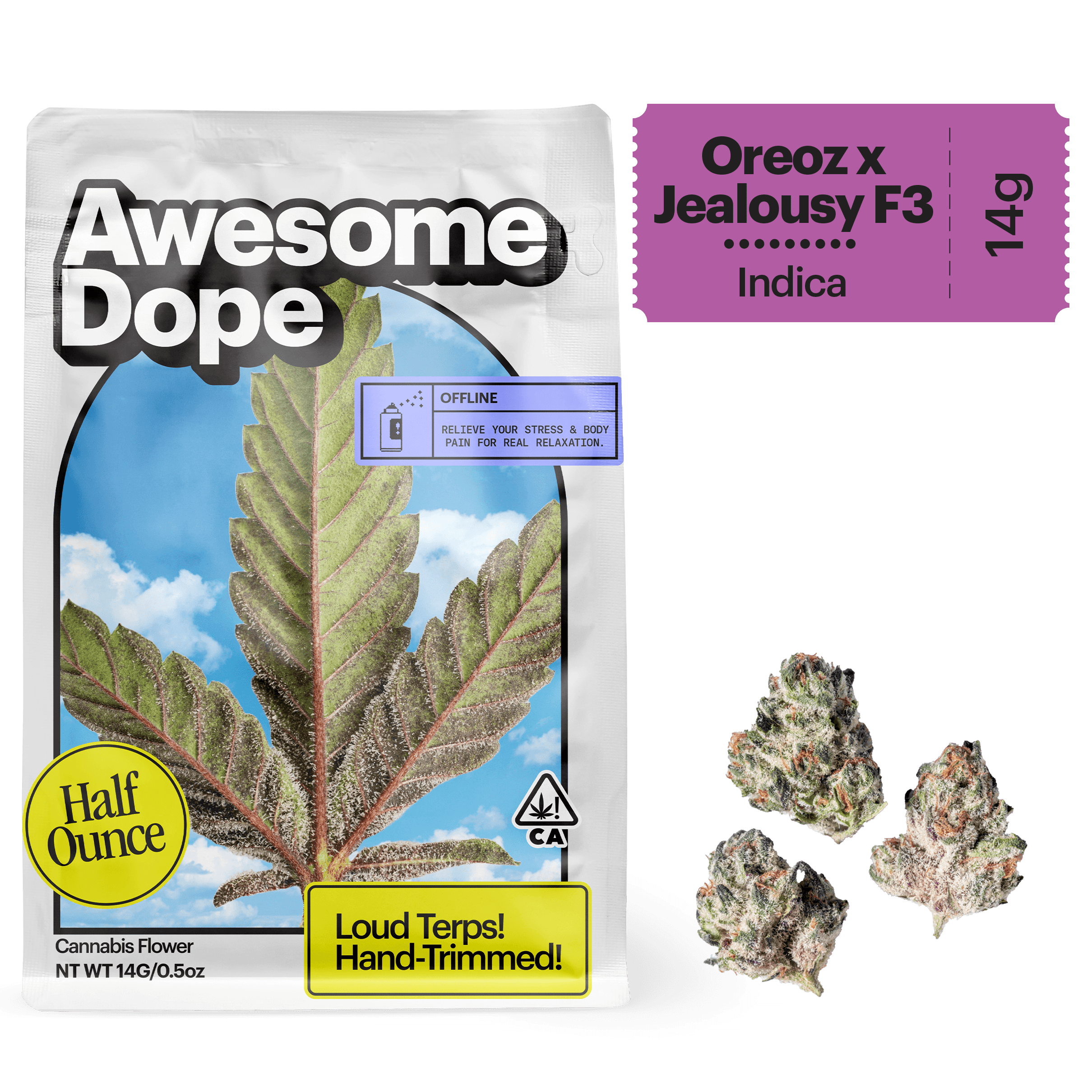 Awesome Dope Smalls Flower 14g Indica Oreoz x Jealousy F3