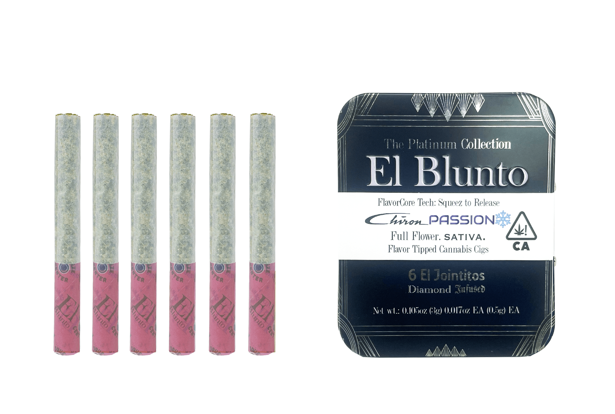 El Blunto FlavorCore Hash Jointito .5g Sativa Chiron Passion 6pk 3g 16ct