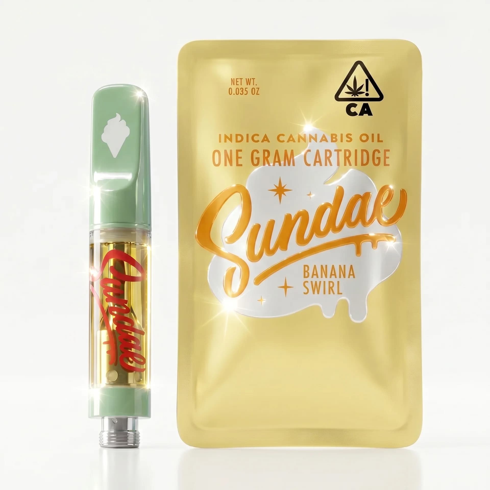 Sundae Vape Cartridge 1g Indica Banana Swirl