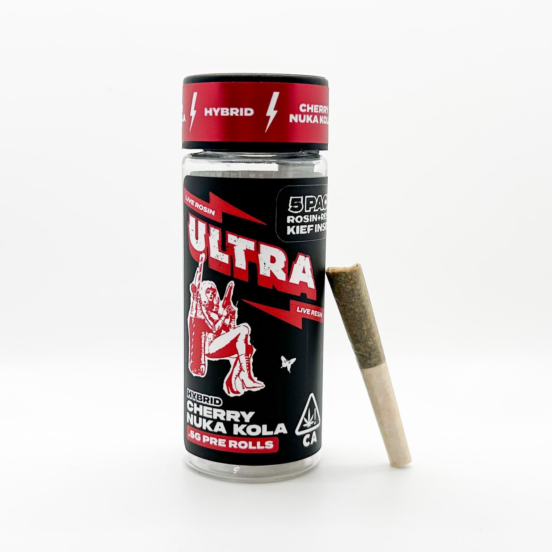 Ultra Live Rosin and Live Resin Preroll 5pk .5g Hybrid Cherry Nuka Kola