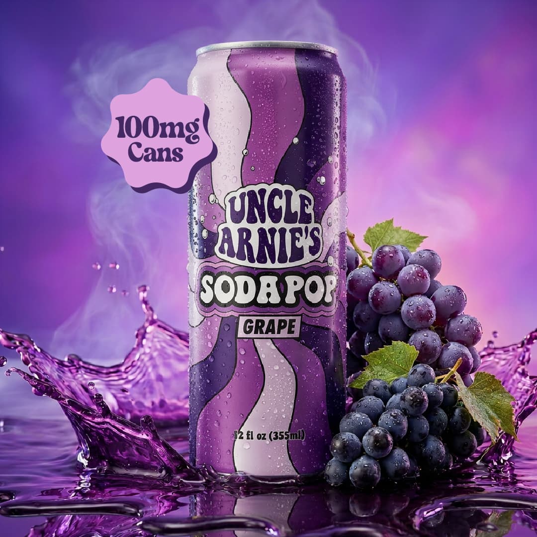 Uncle Arnie's Beverage 12oz Grape Soda 100mg 12pk