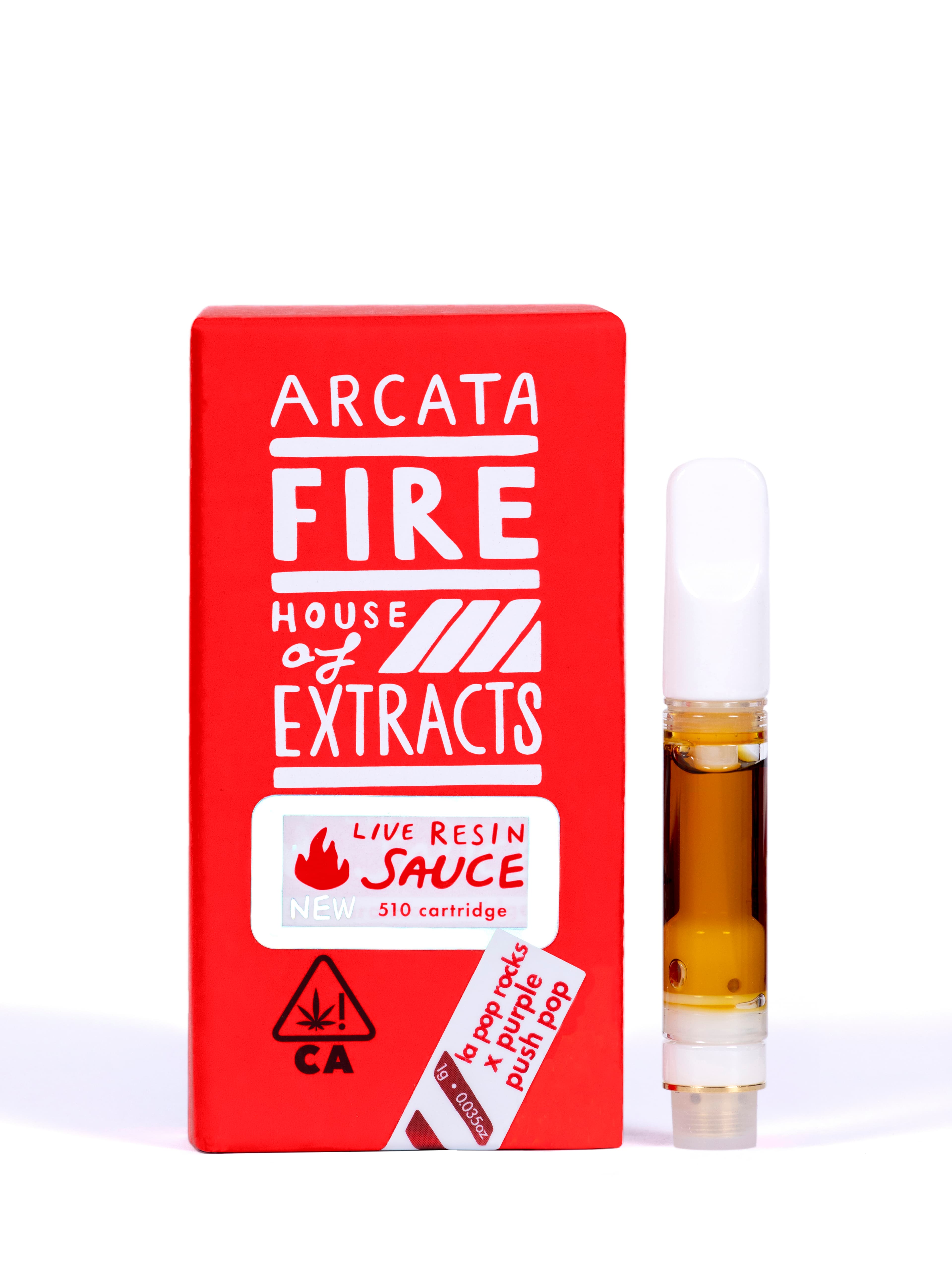 Arcata Fire 100% Live Resin Cartridge 1g Indica LA Pop Rocks x Purple Push Pop