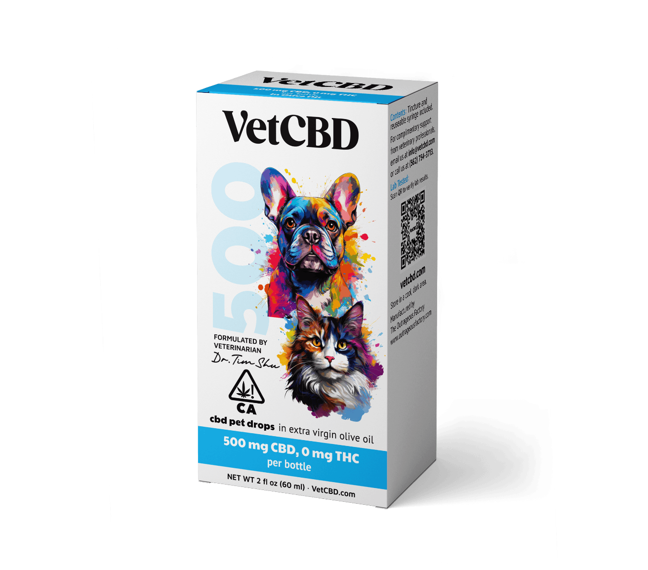 VetCBD Cannabis Tincture 500mg Unflavored 2oz