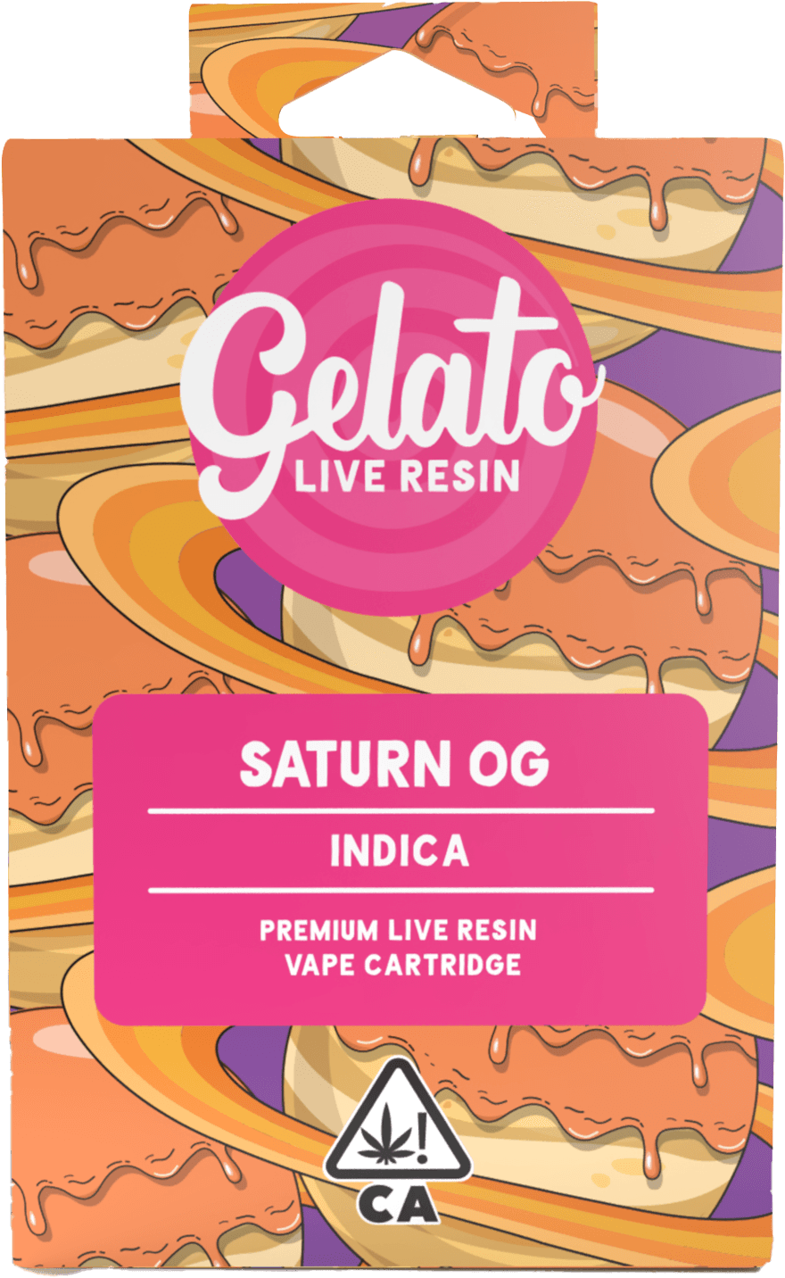 Gelato Live Resin Cartridge 1g Indica Saturn OG 10pk