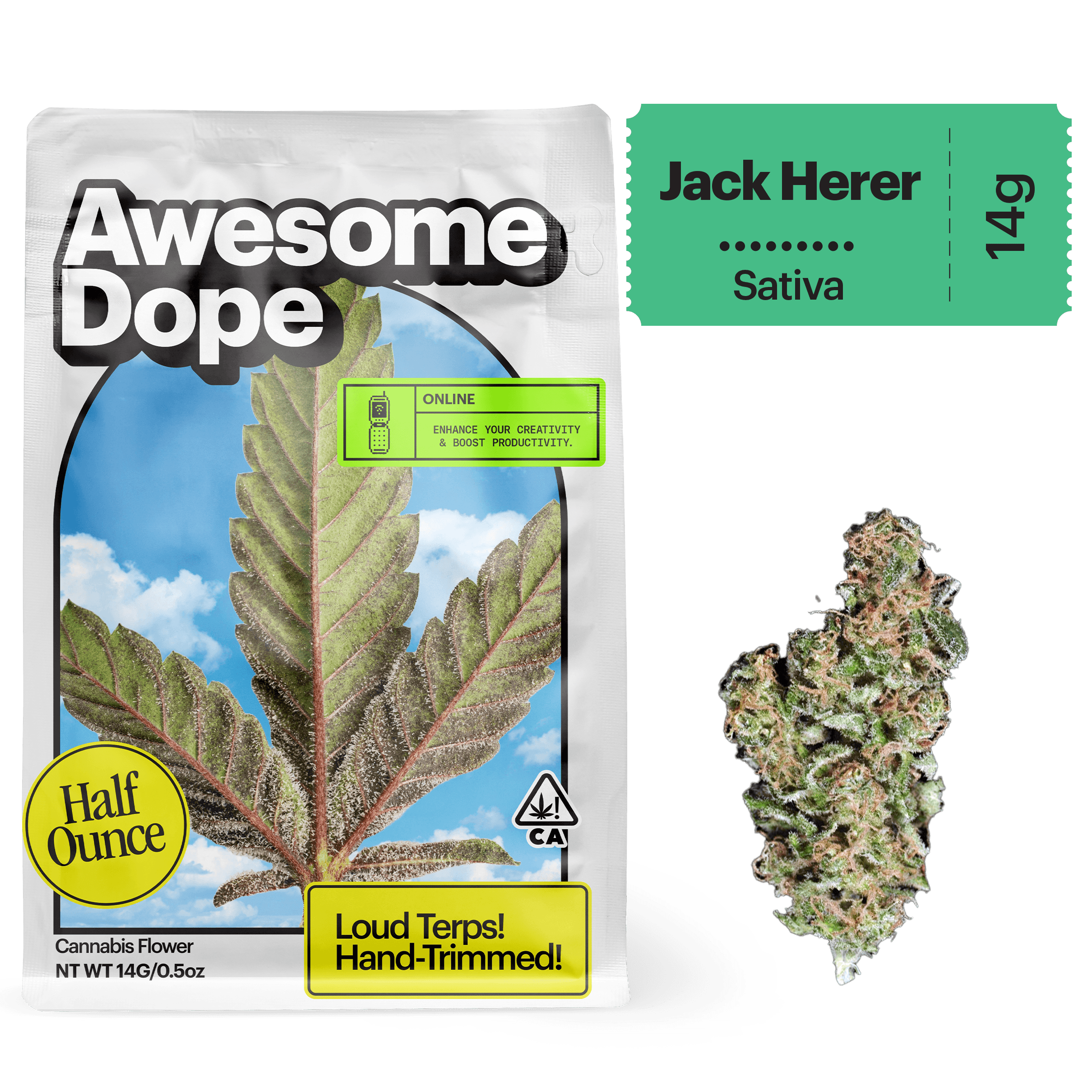 Awesome Dope Flower 14g Sativa Jack Herer