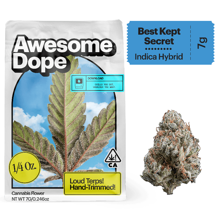 Awesome Dope Flower 7g Indica Hybrid Best Kept Secret