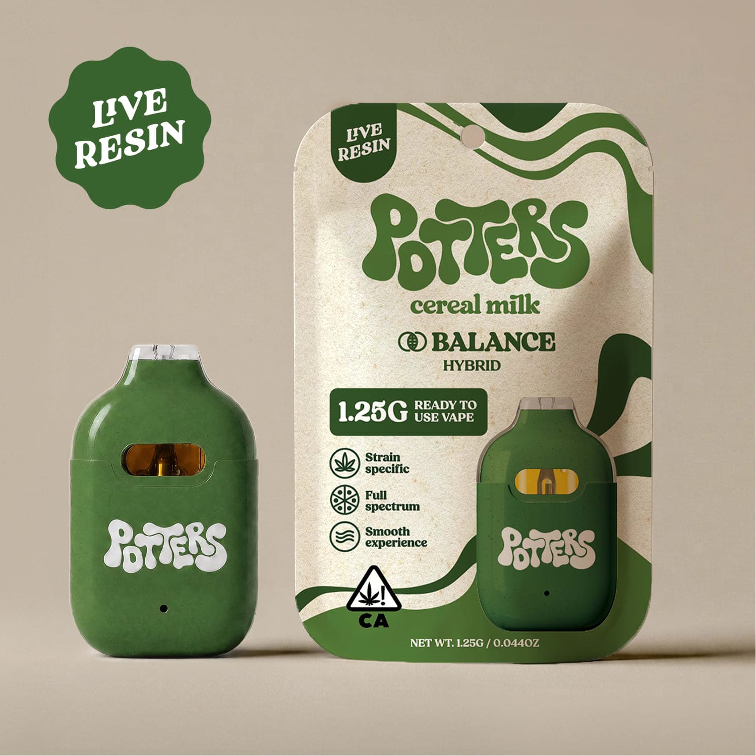 Potters Live Resin All-In-One 1.25g Hybrid Cereal Milk