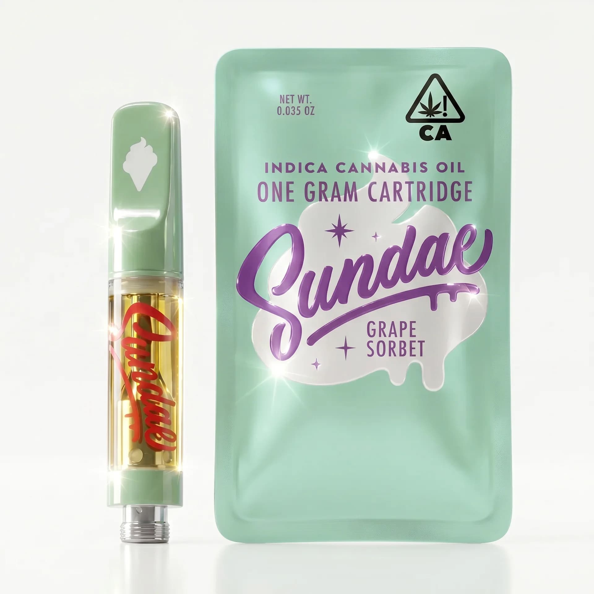 Sundae Vape Cartridge 1g Indica Grape Sorbet