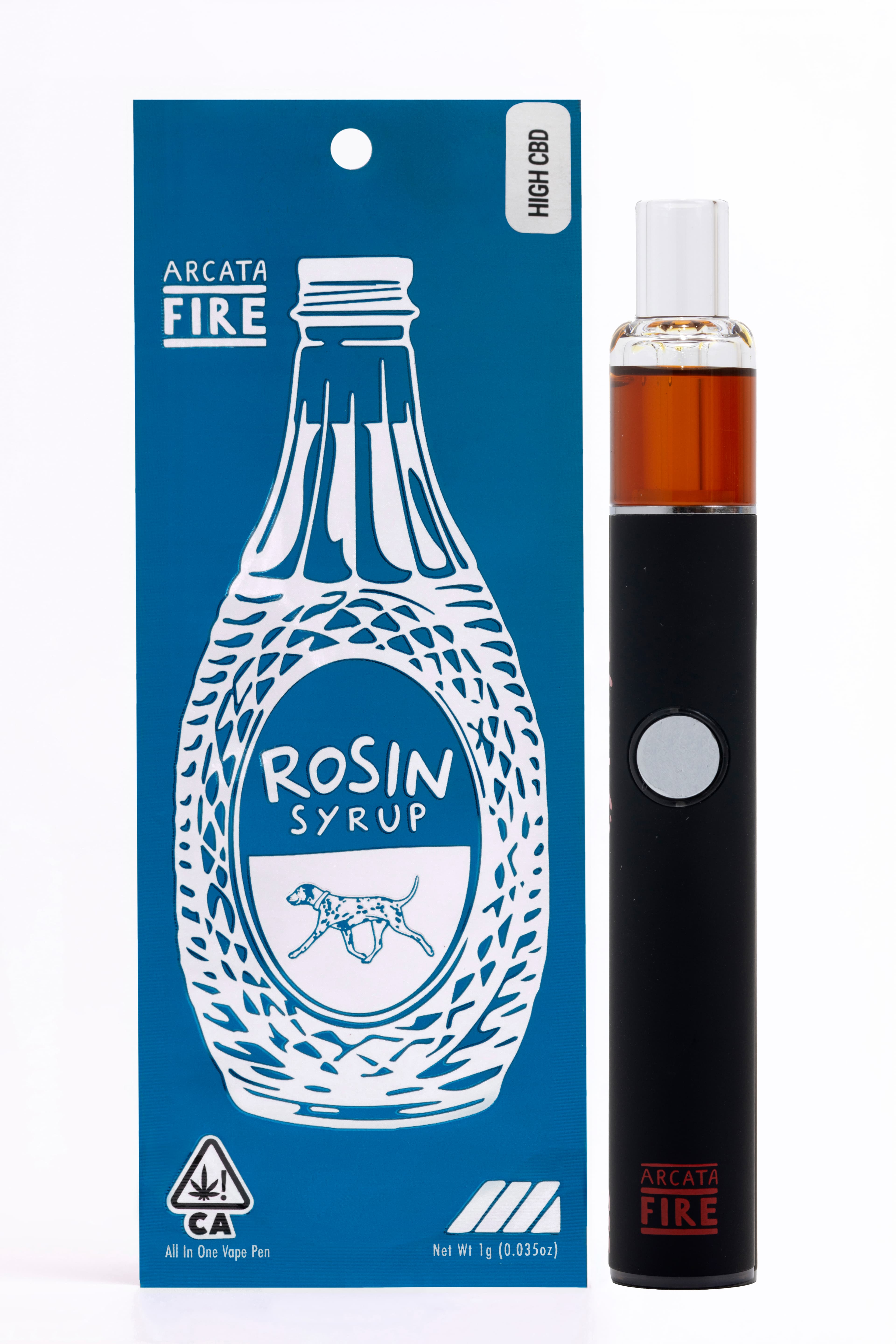 Arcata Fire 2:1 CBD/THC 100% Live Rosin All-In-One Vape 1g Hybrid Black Sour Pun
