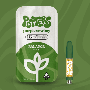 Potters Live Resin Vape Cartridges 1g Hybrid Purple Cowboy
