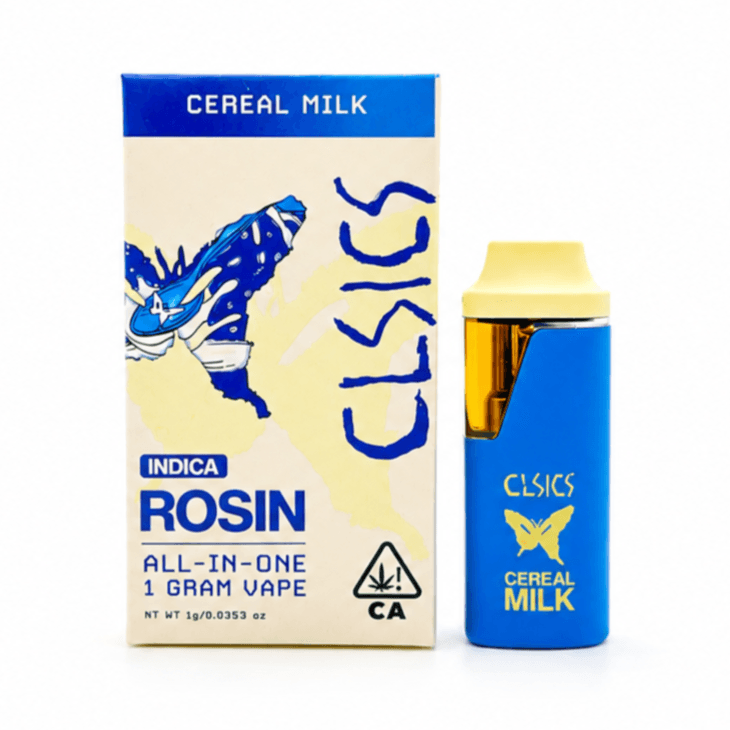 CLSICS Live Rosin All-In-One Cartridge 1g Indica Cereal Milk