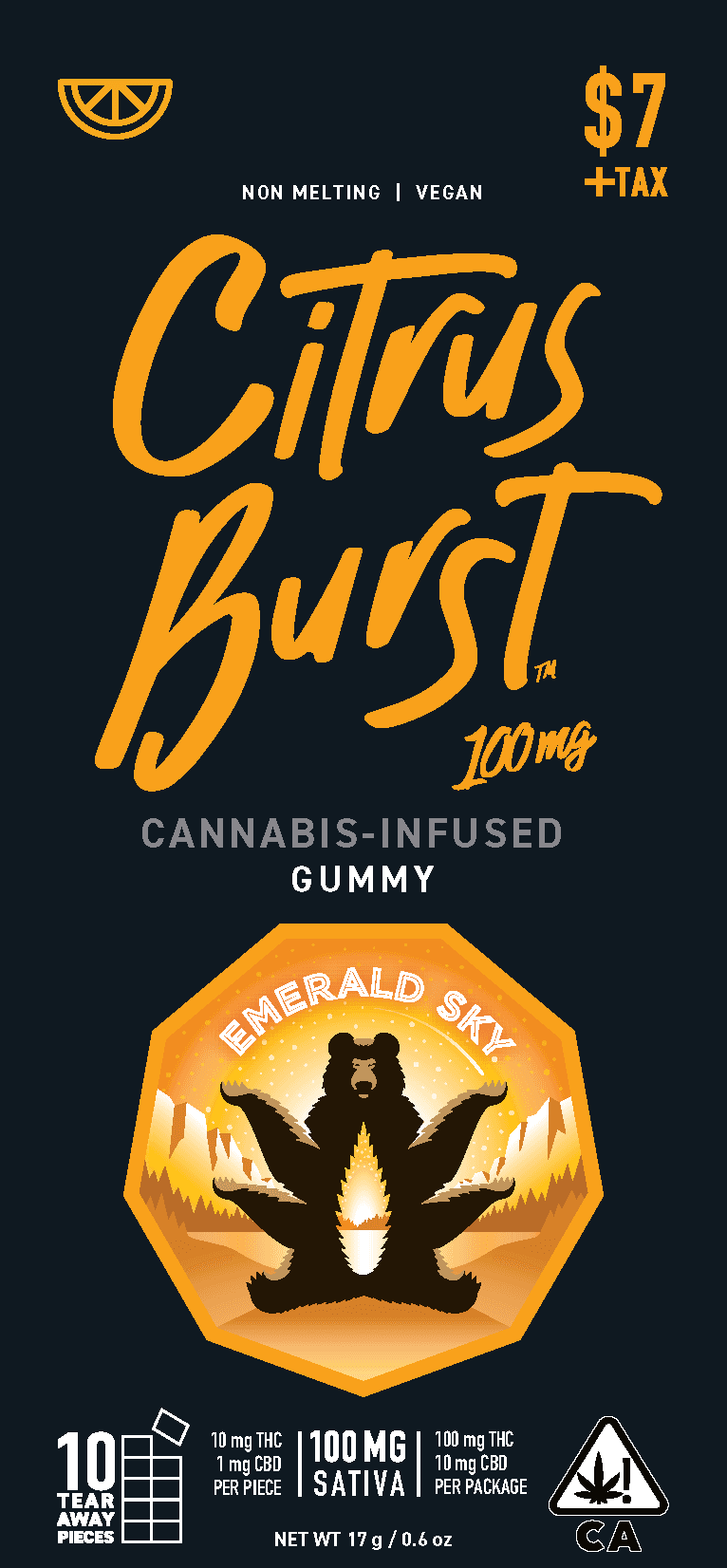 Emerald Sky Gummies 1ct 100mg Sativa Citrus Burst 48pk
