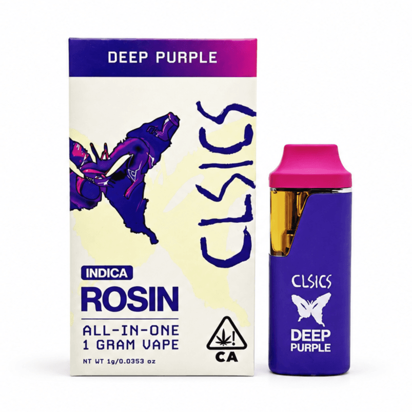 CLSICS Live Rosin All-In-One Cartridge 1g Indica Deep Purple