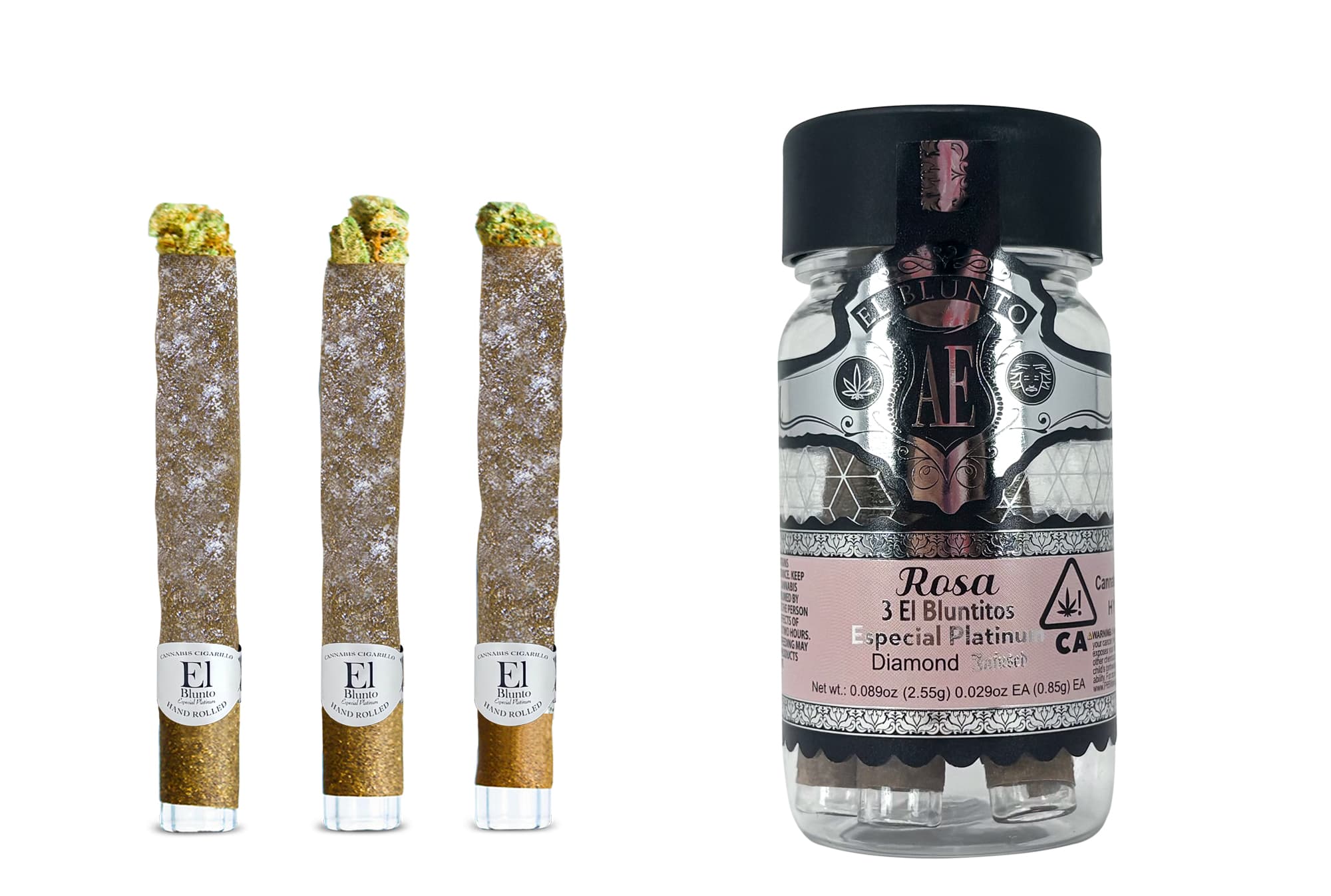 El Blunto Especial Platinum Diamond Bluntito .85g Hybrid Rosa 3pk 2.55g